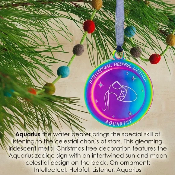 Hallmark Aquarius Zodiac Ornament Decoration - Rainbow Hues - Picture 3 of 9